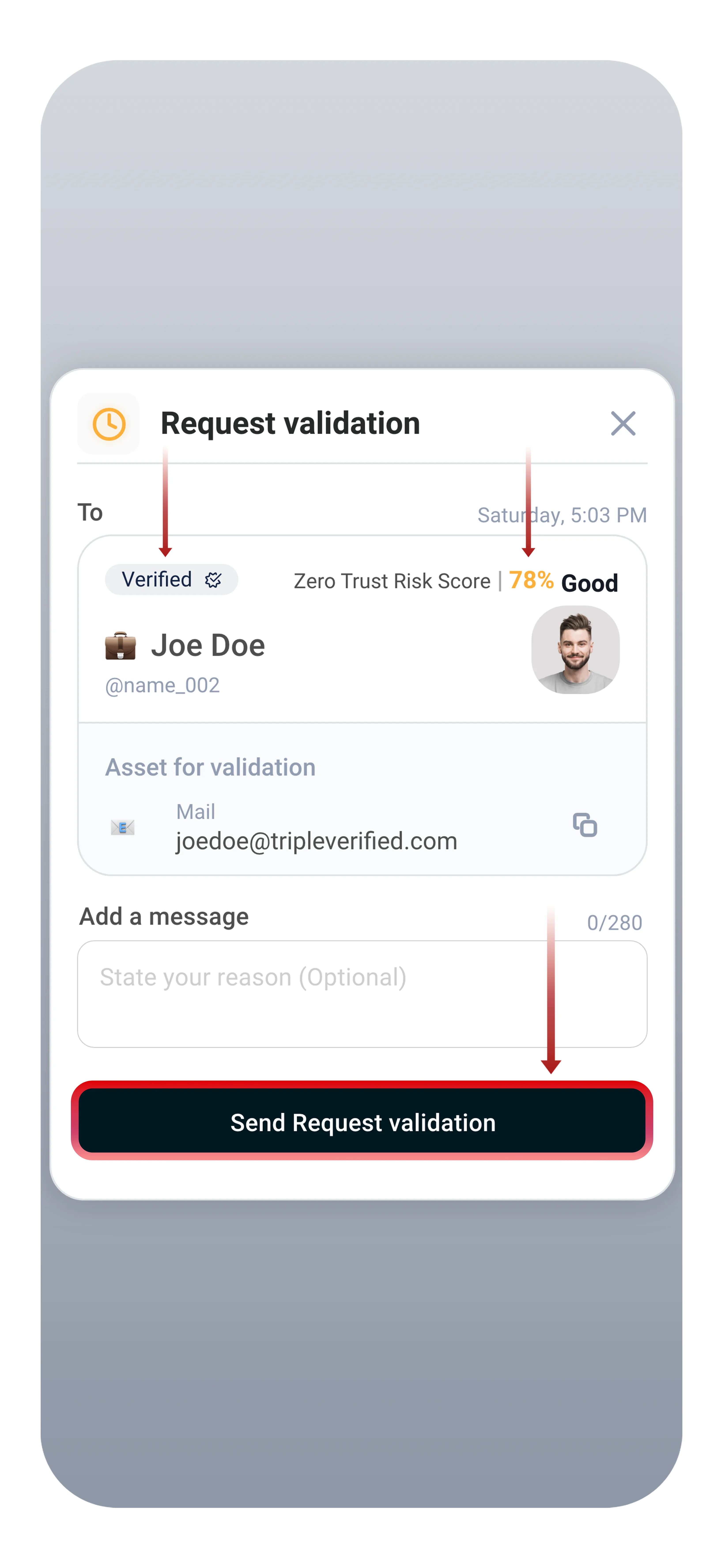 Reviewing the validation request